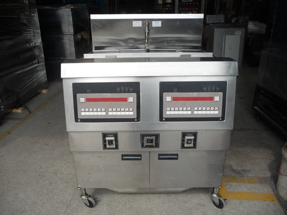 Dual Tank Gas Open Deep Fryer with Oil Filtration System OFG-322