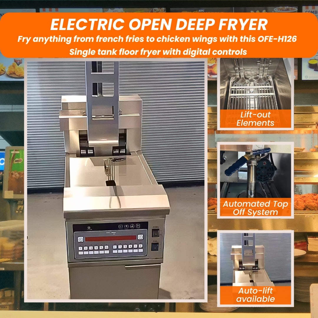 Commercial Auto Lift Single Tank Open Deep Fryer OFE-H126