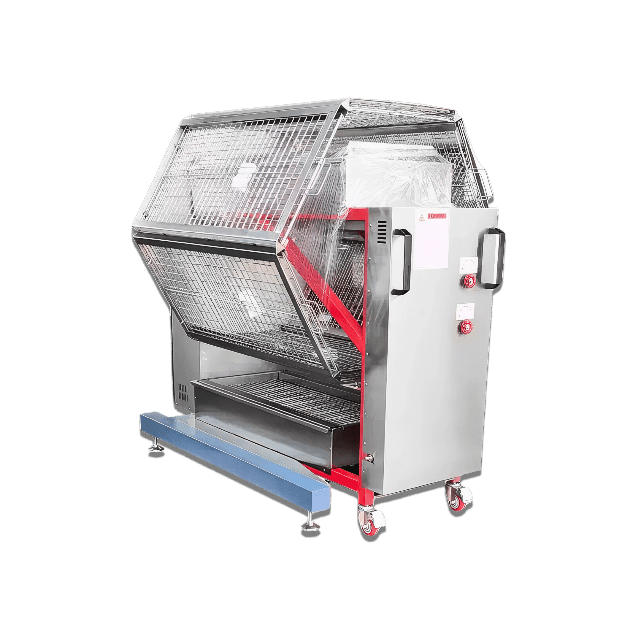 Automatic Gas and Charcoal Rotisserie Chicken Oven for Roasting 48 Butterfly Chickens TFS-48G