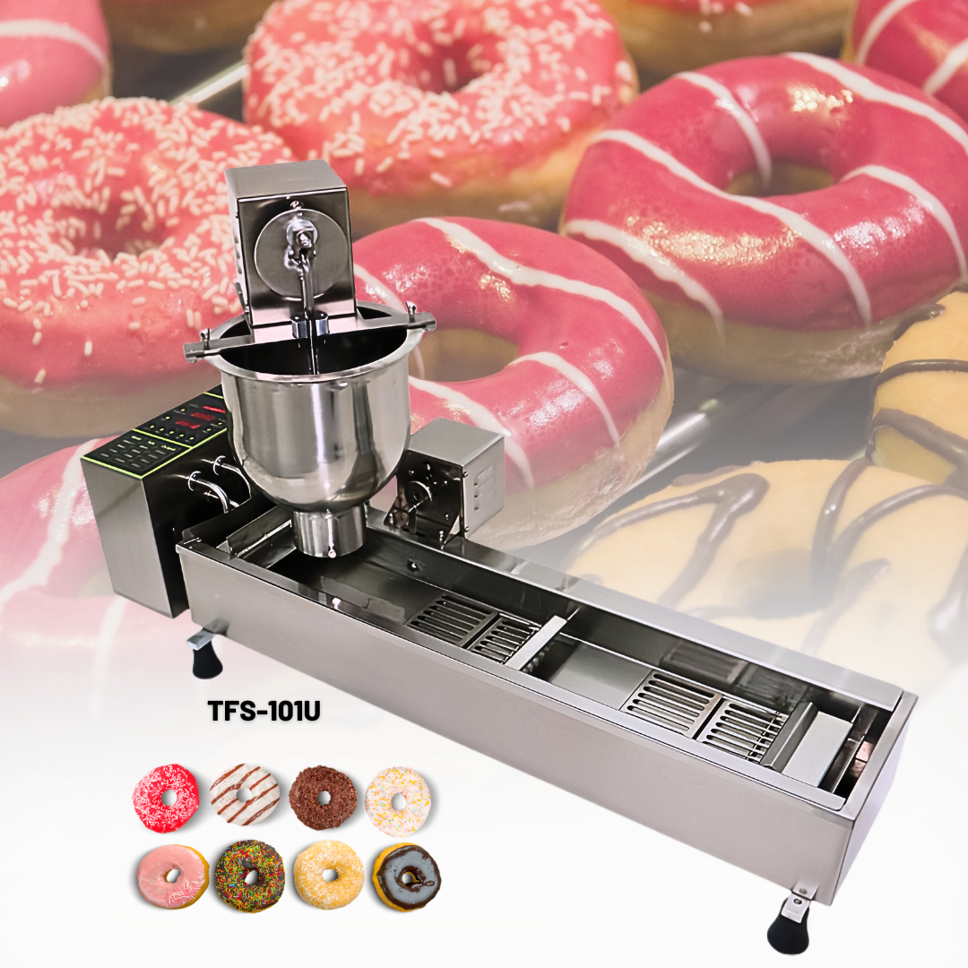 Single Row Auto Doughnut Maker with Intelligent Control Panel 3 Sizes Moulds Auto Donut T-101U