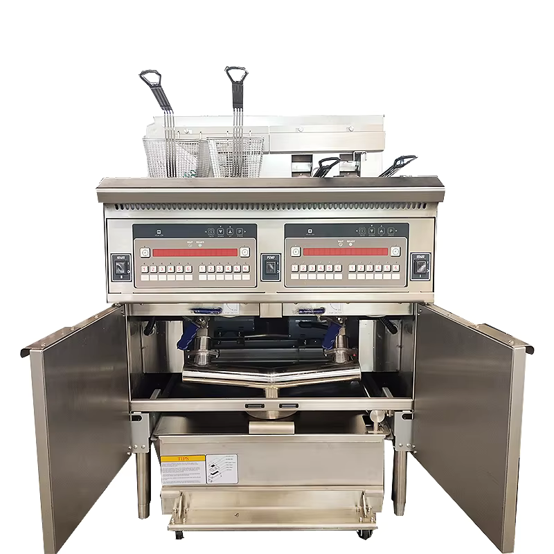 Dual Tank Split Pot Electric Deep Fryers with Oil Filtration System OFE-226