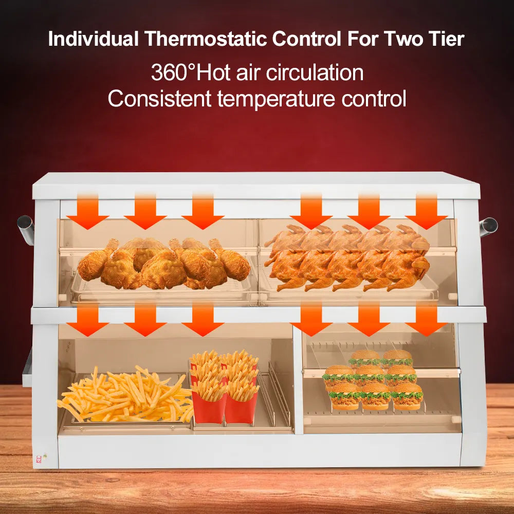 Commercial Dicos-Style Food Display Warm Cabinet with Double-Layer Independent Temperature Control and Multi-Functional Design HCD-3