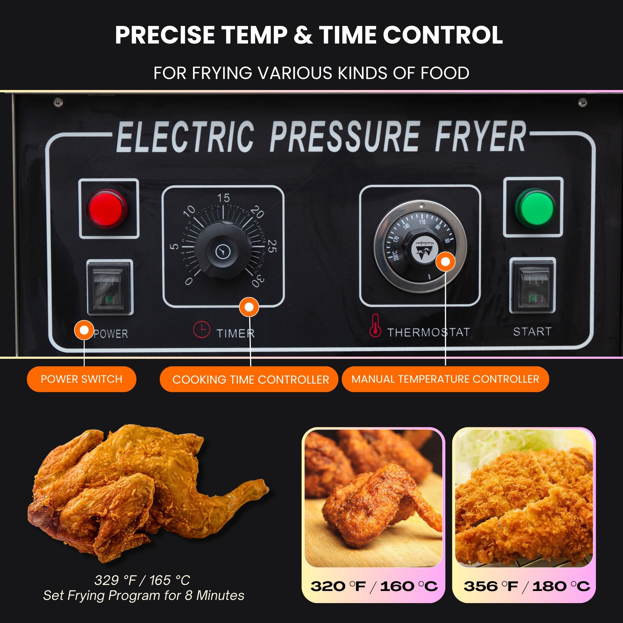 PFE-24 Mechanical Control Panel Elictric Pressure Fryer PFE-24