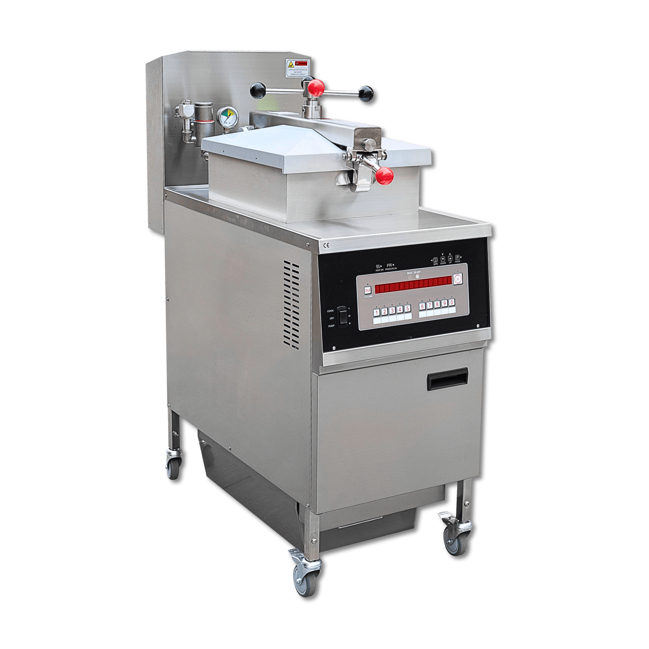 PFG800 Commercial Gas Pressure Fryer 88000 BTU 55lb/25L with Oil Filtration System