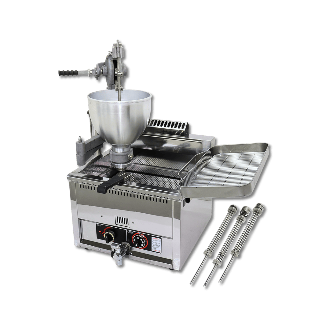 Manual Gas Donut Fryer with 3 Molds & Adjustable Thickness – Donut Maker T-102RQ